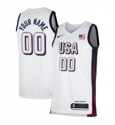 Men's USA Basketball Active Player Custom White 2024 Swingman Stitched Jersey