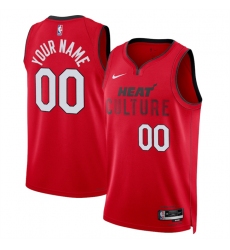 Men's Miami Heat Active Player Custom Red 2024-25 City Edition Stitched Basketball Jersey
