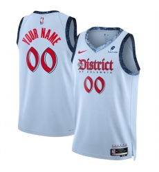 Men's Washington Wizards Active Player Custom Powder Blue 2024-25 City Edition Stitched Basketball Jersey