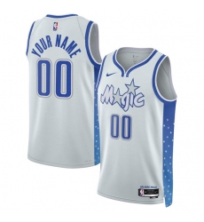 Men's Orlando Magic Active Player Custom Silver 2025-26 City Edition Stitched Basketball Jersey