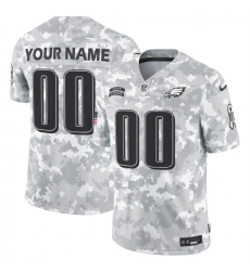 Men's Philadelphia Eagles Active Player Custom 2024 F.U.S.E Arctic Camo Salute To Service Limited Stitched Football Jersey