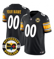 Men’s Pittsburgh Steelers Throwback 1933 Patch black Vapor Limited All Stitched Jersey