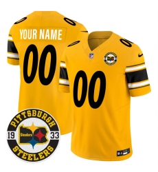 Men’s Pittsburgh Steelers Throwback 1933 Patch yellow Vapor Limited All Stitched Jersey