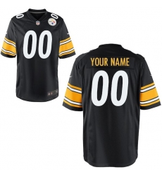 Youth Pittsburgh Steelers Nike Black Custom Game Jersey