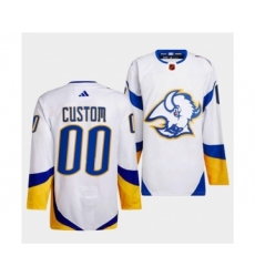 Men's Buffalo Sabres Custom White 2022-23 Reverse Retro Stitched Jersey