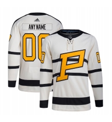 Men's Pittsburgh Penguins adidas Cream 2023 Winter Classic Authentic Custom Jersey