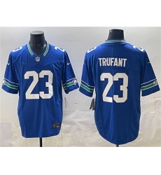 Men's Seattle Seahawks #23 Marcus Trufant Royal 2024 F.U.S.E. Throwback Vapor Limited Football Stitched Jersey