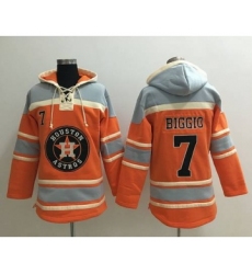 Men's Houston Astros #7 Craig Biggio Retired Orange Baseball MLB Hoodie