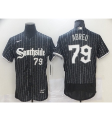 Men's Nike Chicago White Sox #79 Jose Abreu Black Authentic Baseball Jersey