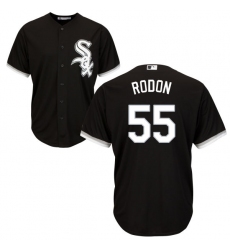 Men's Majestic Chicago White Sox #55 Carlos Rodon Replica Black Alternate Home Cool Base MLB Jersey