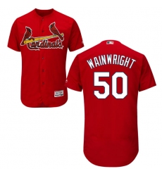 Men's Majestic St. Louis Cardinals #50 Adam Wainwright Red Alternate Flex Base Authentic Collection MLB Jersey