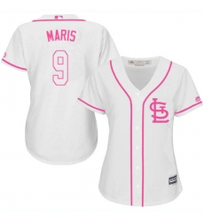 Women's Majestic St. Louis Cardinals #9 Roger Maris Authentic White Fashion Cool Base MLB Jersey