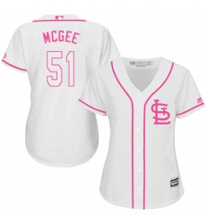 Women's Majestic St. Louis Cardinals #51 Willie McGee Replica White Fashion Cool Base MLB Jersey