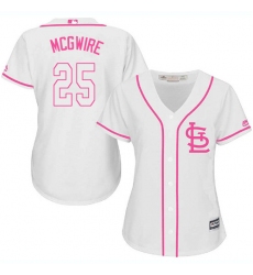 Women's Majestic St. Louis Cardinals #25 Mark McGwire Authentic White Fashion Cool Base MLB Jersey