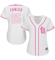 Women's Majestic St. Louis Cardinals #25 Dexter Fowler Authentic White Fashion Cool Base MLB Jersey