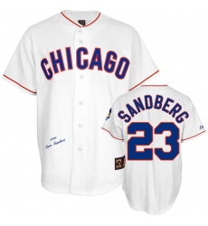 Men's Mitchell and Ness Chicago Cubs #23 Ryne Sandberg Authentic White 1988 Throwback MLB Jersey