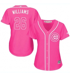 Women's Majestic Chicago Cubs #26 Billy Williams Authentic Pink Fashion MLB Jersey