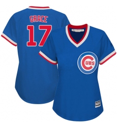 Women's Majestic Chicago Cubs #17 Mark Grace Authentic Royal Blue Cooperstown MLB Jersey
