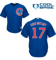 Youth Majestic Chicago Cubs #17 Kris Bryant Authentic Royal Blue Alternate Cool Base MLB Jersey