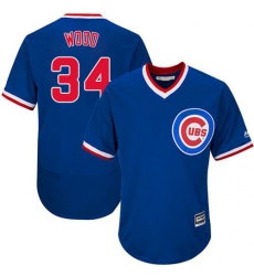 Men's Majestic Chicago Cubs #34 Kerry Wood Royal Blue Flexbase Authentic Collection Cooperstown MLB Jersey