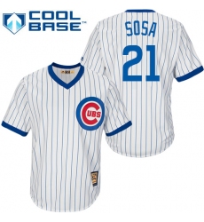 Men's Majestic Chicago Cubs #21 Sammy Sosa Replica White Home Cooperstown MLB Jersey