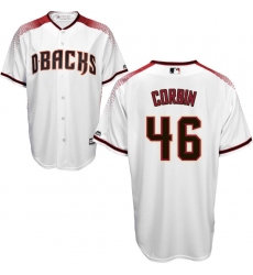 Men's Majestic Arizona Diamondbacks #46 Patrick Corbin Replica White Home Cool Base MLB Jersey