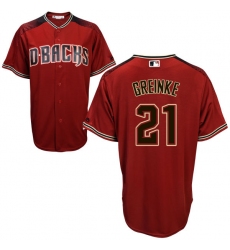 Men's Majestic Arizona Diamondbacks #21 Zack Greinke Replica Red Alternate Cool Base MLB Jersey