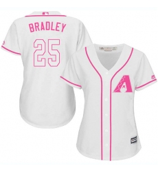 Women's Majestic Arizona Diamondbacks #25 Archie Bradley Replica White Fashion MLB Jersey