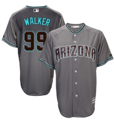 Men's Majestic Arizona Diamondbacks #99 Taijuan Walker Replica Gray/Turquoise Cool Base MLB Jersey