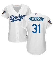 Women's Majestic Los Angeles Dodgers #31 Joc Pederson Authentic White Home Cool Base 2018 World Series MLB Jersey