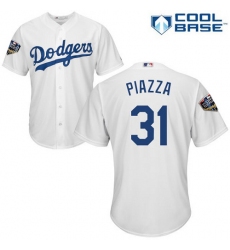 Youth Majestic Los Angeles Dodgers #31 Mike Piazza Authentic White Home Cool Base 2018 World Series MLB Jersey