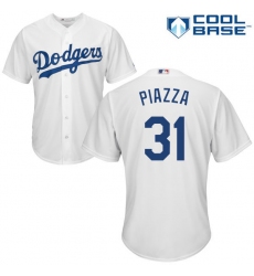Youth Majestic Los Angeles Dodgers #31 Mike Piazza Authentic White Home Cool Base MLB Jersey