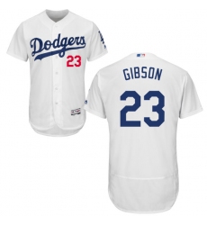 Men's Majestic Los Angeles Dodgers #23 Kirk Gibson White Home Flex Base Authentic Collection MLB Jersey