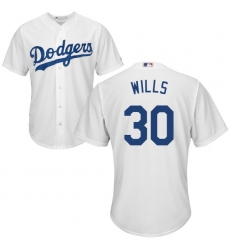 Youth Majestic Los Angeles Dodgers #30 Maury Wills Authentic White Home Cool Base MLB Jersey