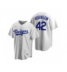 Men's Brooklyn Dodgers #42 Jackie Robinson Nike White Cooperstown Collection Home Jersey