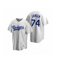 Men's Los Angeles Dodgers #74 Kenley Jansen Nike White Cooperstown Collection Home Jersey