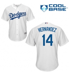 Men's Majestic Los Angeles Dodgers #14 Enrique Hernandez Replica White Home Cool Base MLB Jersey