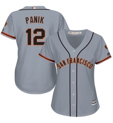 Women's Majestic San Francisco Giants #12 Joe Panik Replica Grey Road Cool Base MLB Jersey