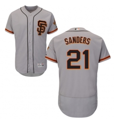 Men's Majestic San Francisco Giants #21 Deion Sanders Grey Alternate Flex Base Authentic Collection MLB Jersey