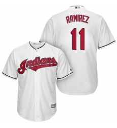 Youth Majestic Cleveland Indians #11 Jose Ramirez Authentic White Home Cool Base MLB Jersey