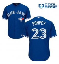 Youth Majestic Toronto Blue Jays #23 Dalton Pompey Authentic Blue Alternate MLB Jersey