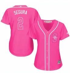 Women's Majestic Seattle Mariners #2 Jean Segura Authentic Pink Fashion Cool Base MLB Jersey