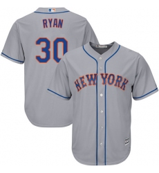 Youth Majestic New York Mets #30 Nolan Ryan Replica Grey Road Cool Base MLB Jersey