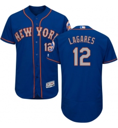 Men's Majestic New York Mets #12 Juan Lagares Royal/Gray Alternate Flex Base Authentic Collection MLB Jersey