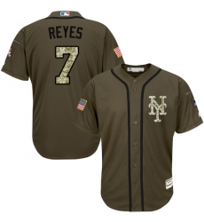 Youth Majestic New York Mets #7 Jose Reyes Authentic Green Salute to Service MLB Jersey