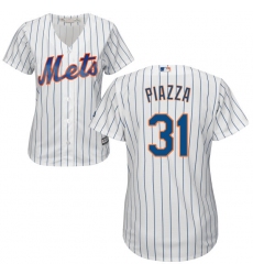 Women's Majestic New York Mets #31 Mike Piazza Authentic White Home Cool Base MLB Jersey
