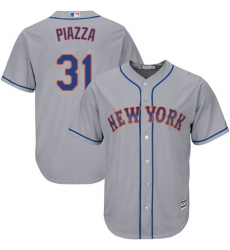 Youth Majestic New York Mets #31 Mike Piazza Authentic Grey Road Cool Base MLB Jersey