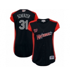 Women's Washington Nationals #31 Max Scherzer Authentic Navy Blue National League 2019 Baseball All-Star Jersey
