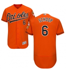 Men's Majestic Baltimore Orioles #6 Jonathan Schoop Orange Alternate Flex Base Authentic Collection MLB Jersey