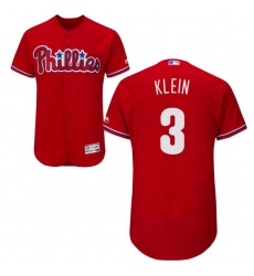 Men's Majestic Philadelphia Phillies #3 Chuck Klein Red Alternate Flex Base Authentic Collection MLB Jersey